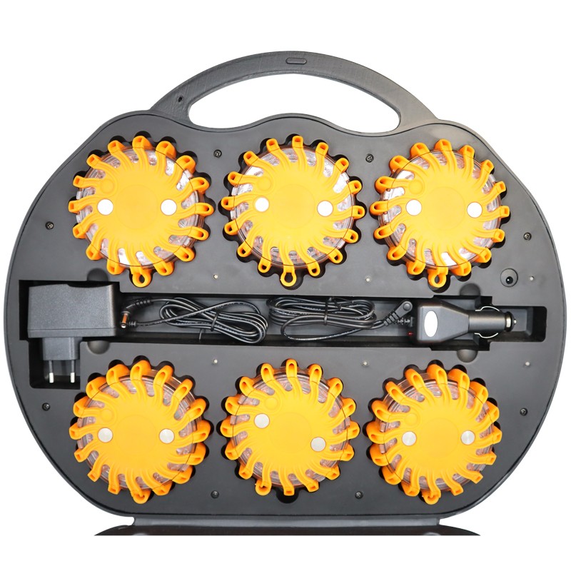 Valise avec 6 lampes Powerflare de signalisation