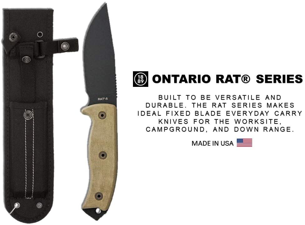 Couteau RAT 5 W avec étui Nylon - Ontario Knife