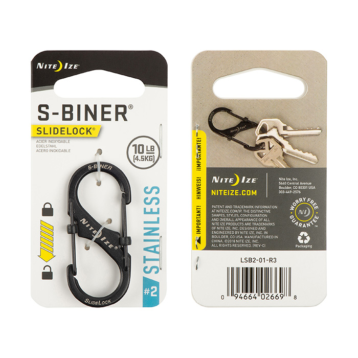 Mousqueton S-Biner Acier Inoxydable Verrou Slidelock